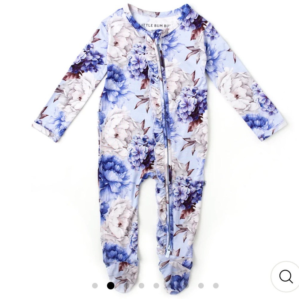 Bamboo Little Bum Bums (Now Bums and Roses) Footie Pajama and Lounge Outfit.